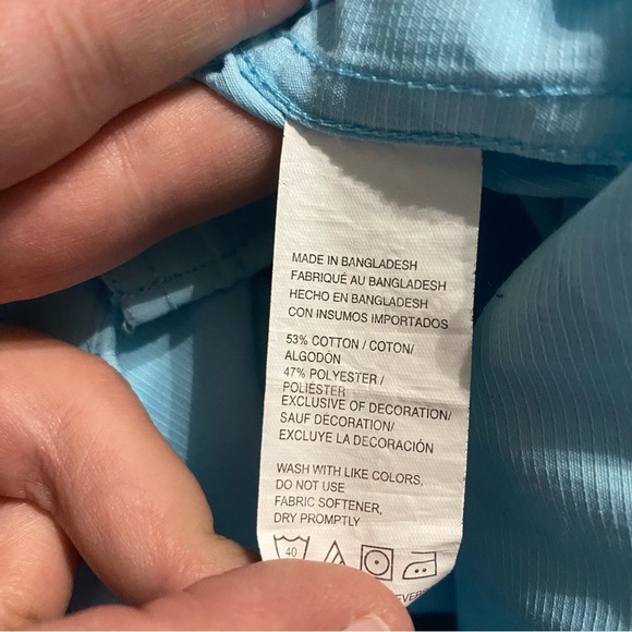 Izod Surfcaster Light Blue Breathable Short Sleeve Button U - Picture 5 of 6